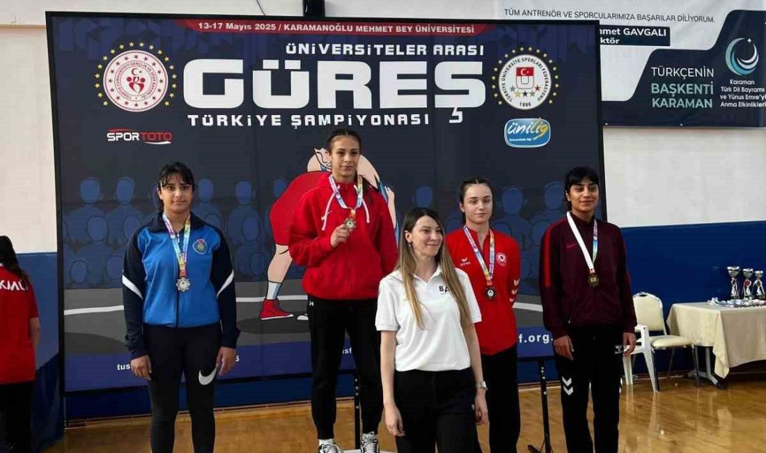 Karaman’da gerçekleştirilen Üniversiteler Arası Güreş Türkiye Şampiyonası’nda, Afyon Kocatepe Üniversitesi