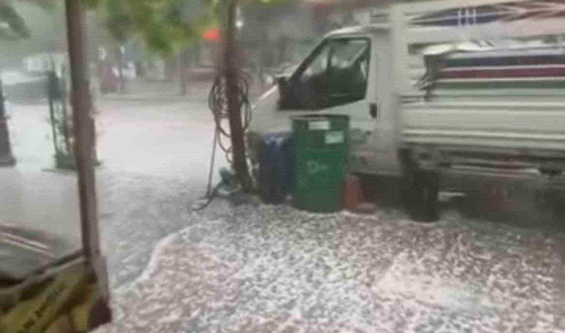 Batman’ın Kozluk ilçesinde etkili olan dolu yağışı kısa sürede kenti