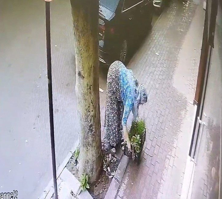 Bursa’nın İnegöl ilçesinde faaliyet gösteren bir çiçekçinin dükkanı önüne koyduğu