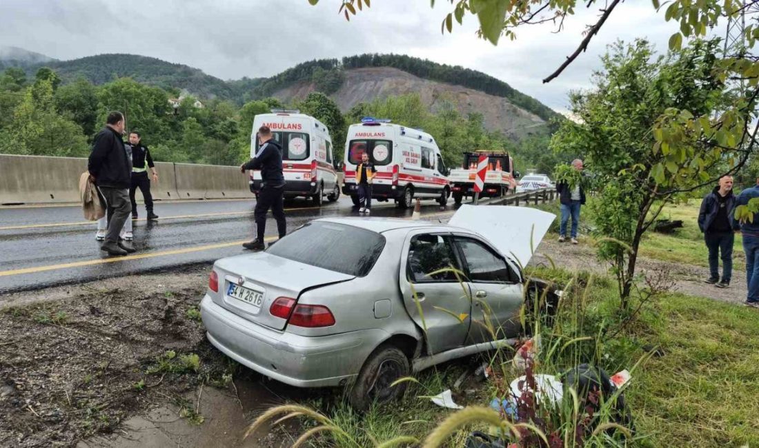 Düzce(İHA) – Düzce D100 karayolu Bolu Dağı inişinde dolu yağışı