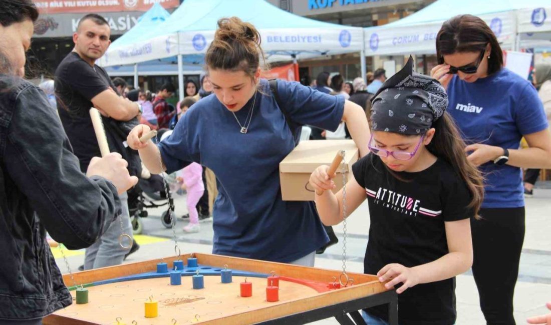Çorum’da “Aile Yılı” çerçevesinde düzenlenen “Büyük Aile Festivali”nde buluşan aileler,
