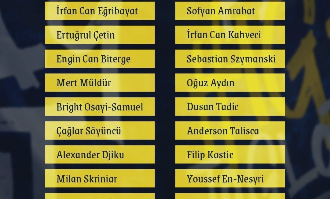 Fenerbahçe’nin Hatayspor maçı kamp kadrosu açıklandı Fenerbahçe’nin, Trendyol Süper Lig’de deplasmanda karşılaşacağı Atakaş Hatayspor maçı kamp