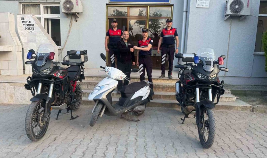 Aydın’ın Germencik ilçesinde şüphe üzerine durdurulan plakasız motosikletin Kuşadası’ndan çalındığı