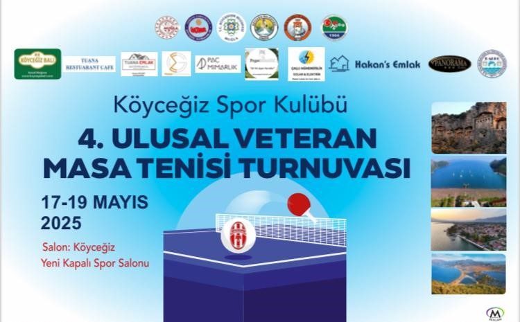 Muğla’nın Köyceğiz ilçesinde 4. Ulusal Veteran Masa Tenisi Turnuvası 17-19