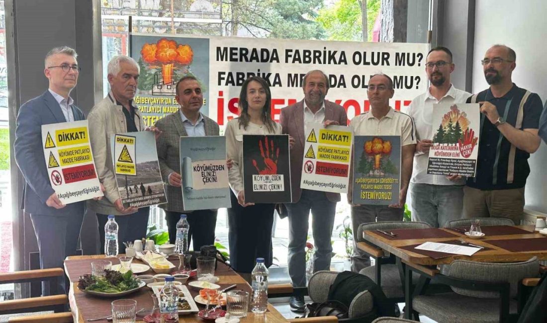 Merada yapılmak istenen patlayıcı tesisine tepki Kafkas Dernekleri Birlik Platformu üyeleri, Pınarbaşı ilçesine bağlı Aşağı Beyçayır