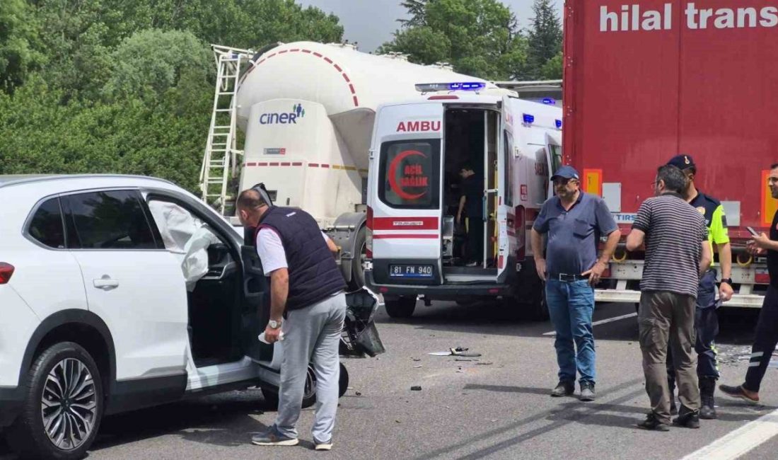 DÜZCE (İHA) – Anadolu Otoyolu Düzce kesiminde tır ve 2