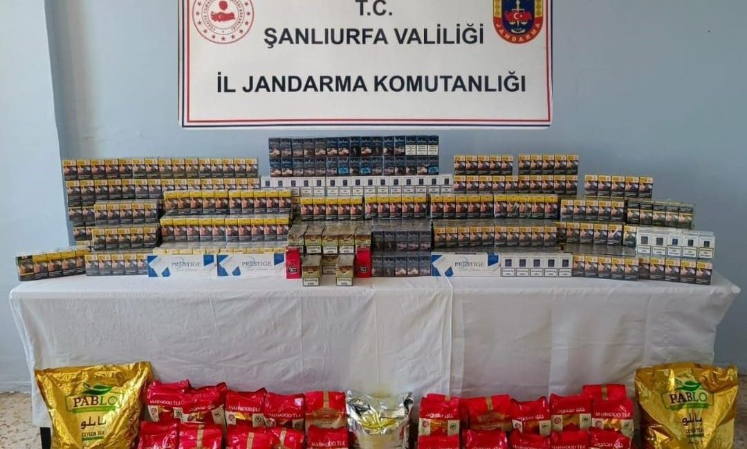 Şanlıurfa’da jandarmanın yol uygulamasında, gümrük kaçağı 25 bin 600 kilogram
