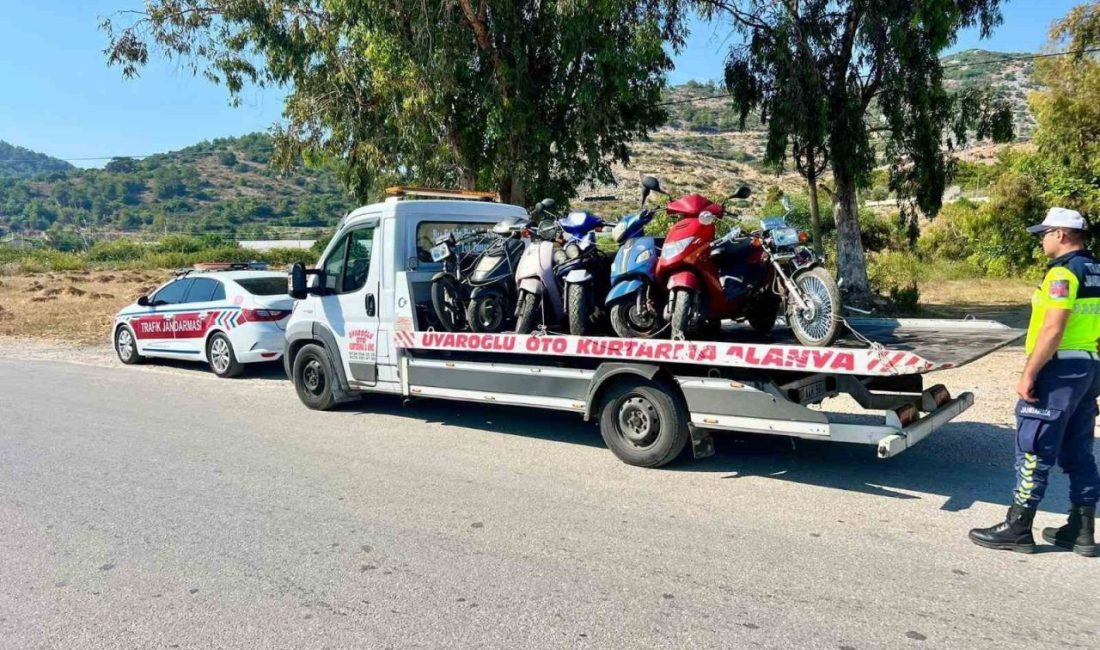 Alanya’da Jandarmadan motosiklet denetimi Antalya İl Jandarma Komutanlığı Trafik Şube Müdürlüğü ile Alanya İlçe