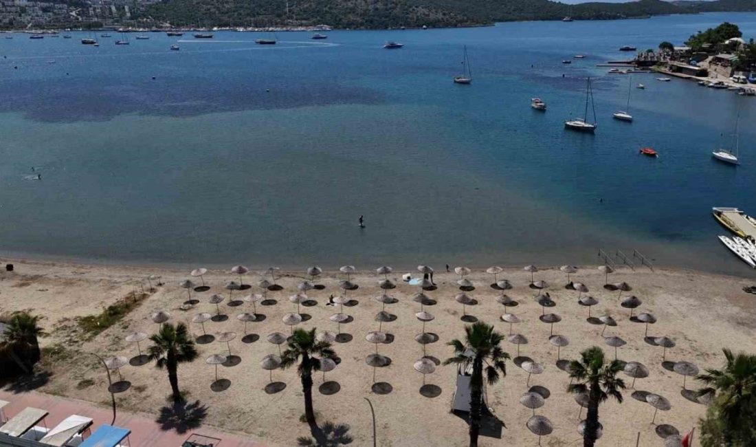Muğla’nın Bodrum ilçesinde vatandaşların yoğun ilgi gösterdiği halk plajları, yaz