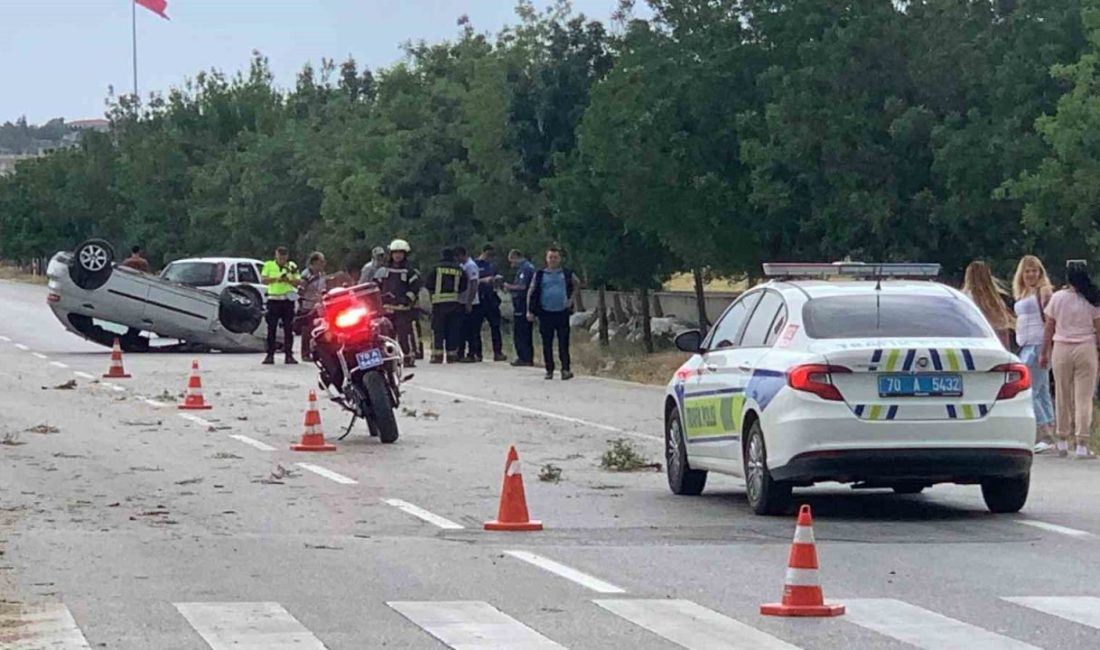 Karaman’da otomobil takla attı: 2’si çocuk 4 yaralı Karaman’da içerisinde ailenin bulunduğu otomobilin kontrol çıkarak takla atması sonucu