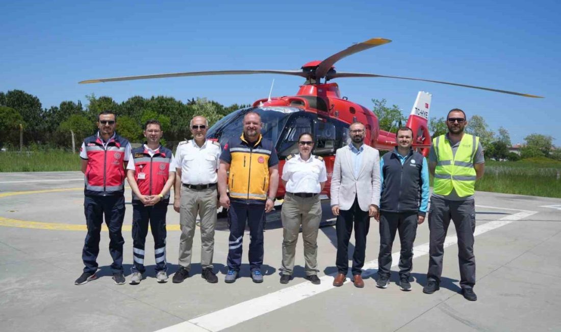 Sağlık Bakanlığı bünyesinde hizmet veren Samsun’daki ambulans helikopter sorumluluk sahasında