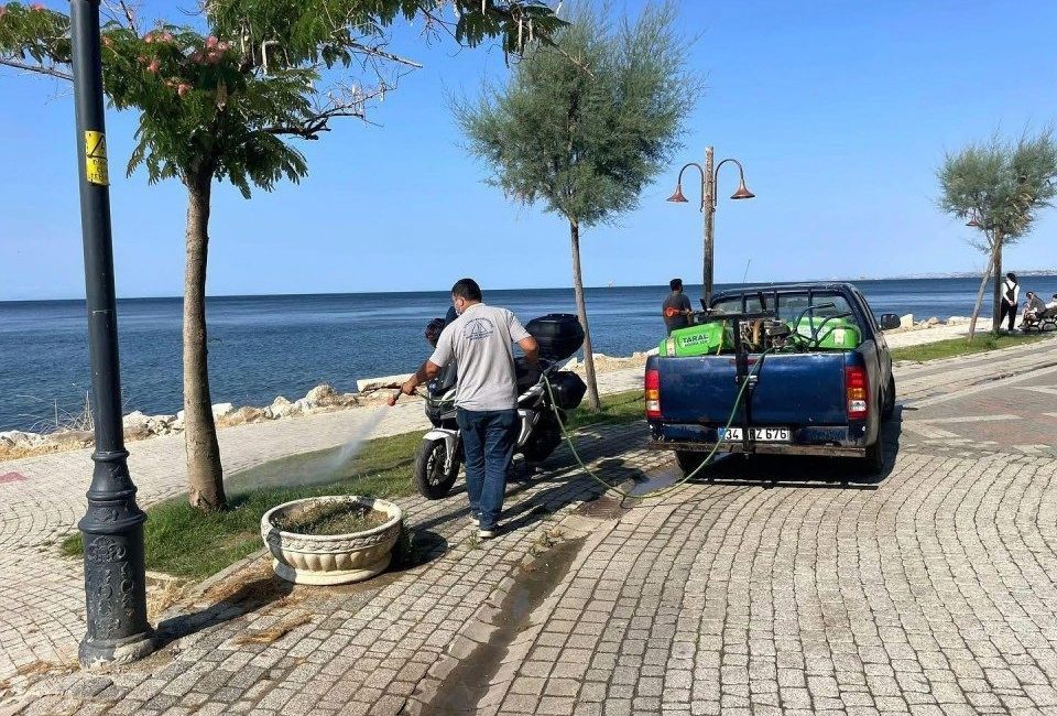 Silivri Belediyesi, haşerlere karşı ilaçlama çalışmalarını sürdürüyor Silivri Belediyesi, yaz mevsimiyle birlikte artış gösteren zararlı haşerelere karşı