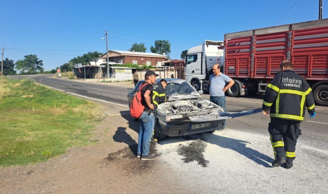 Tekirdağ’da araç yangını paniği Tekirdağ’ın Muratlı ilçesinde bir otomobilde çıkan yangın, çevrede kısa süreli