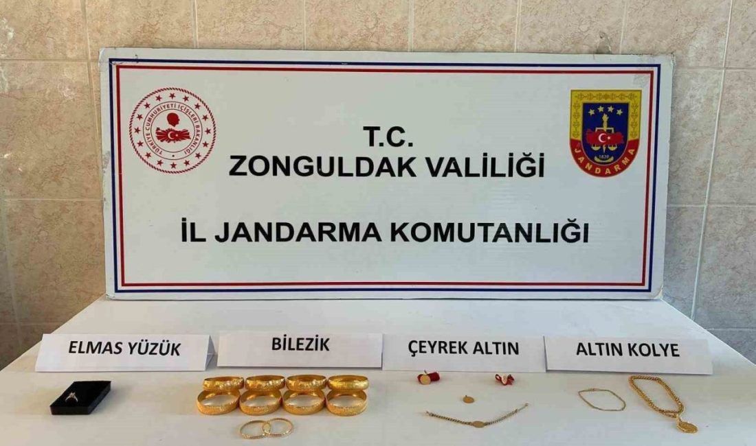 Zonguldak’ın Gökçebey ilçesinde bir evden çalınan altın ve nakit para,