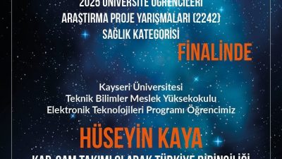 Kayseri Üniversitesi Teknik Bilimler Meslek Yüksekokulu Elektronik Teknolojisi Programı öğrencilerinden