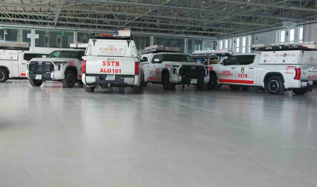 Yerli üretim arama-kurtarma araçları teslim edildi KKTC Sivil Savunma Teşkilatı Başkanlığı’na ait 7 adet arama-kurtarma aracı,