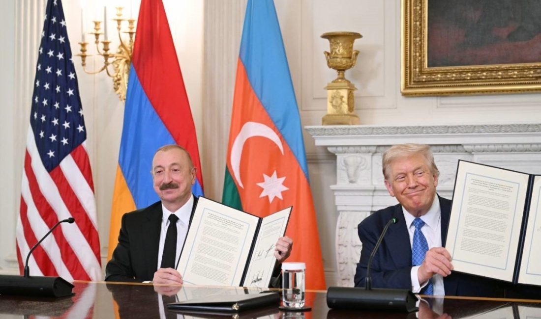 Azerbaycan ve Ermenistan arasında imzalanan ortak deklarasyonun metni paylaşıldı Azerbaycan Cumhurbaşkanı İlham Aliyev, Ermenistan Başbakanı Nikol Paşinyan ve ABD