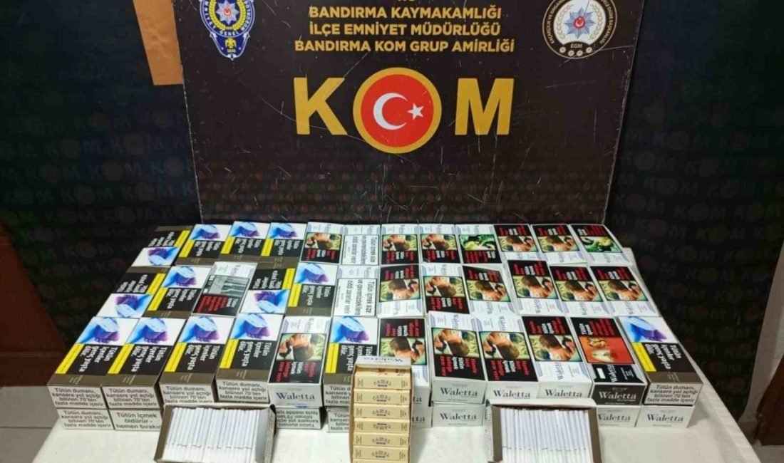 Balıkesir’in Bandırma ilçesinde polis ekiplerince düzenlenen kaçakçılık operasyonunda, 19 bin