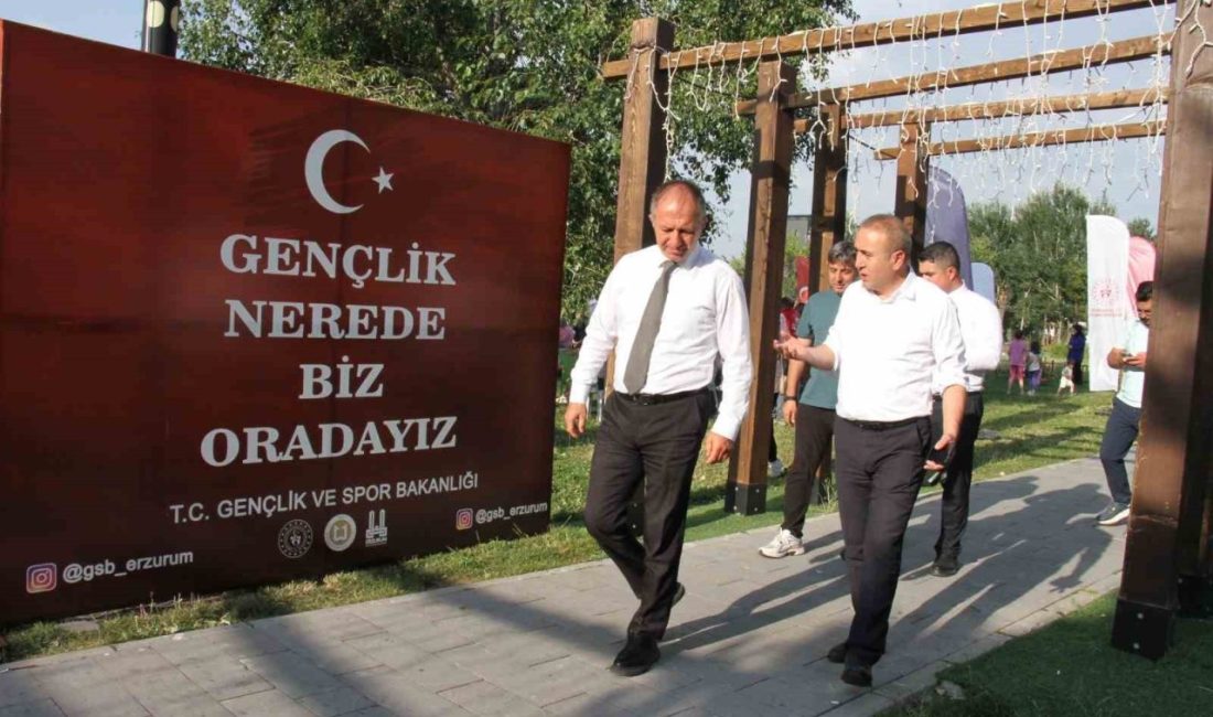 Erzurum GSİM Olimpiyat Parkına çadır gençlik merkezi kurdu Erzurum Gençlik ve Spor İl Müdürlüğü Gençlik Hizmetleri Müdürlüğü tarafından