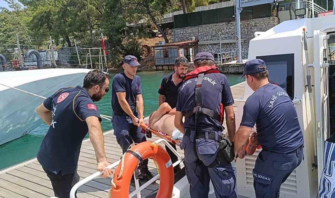 Muğla’nın Fethiye ilçesi açıklarında seyreden gezi teknesinde yaralanan vatandaş Sahil