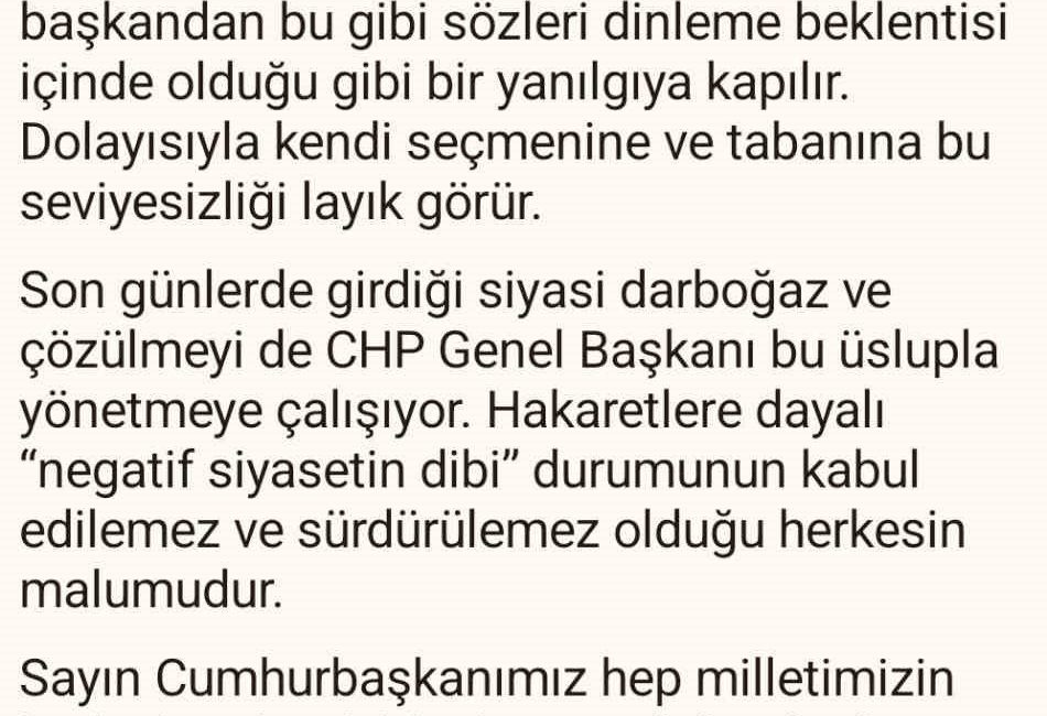 İletişim Başkanı Duran: “Hakaret dilinden Özel’in bir an önce kurtulması gerekiyor” Cumhurbaşkanlığı İletişim Başkanı Burhanettin Duran,” Son günlerde girdiği siyasi darboğaz