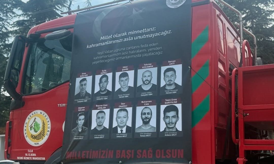 Seyitgazi’de yangın şehitleri dualarla anıldı Eskişehir’de çıkan yangında şehit olan 10 kahraman için Seyitgazi ilçesinde