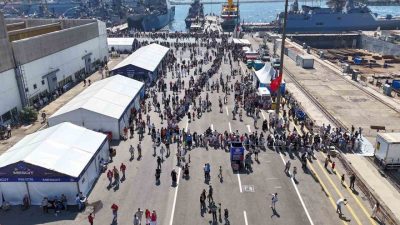 TEKNOFEST Mavi Vatan kapsamında sergilenen Türkiye’nin en büyük savaş gemisi