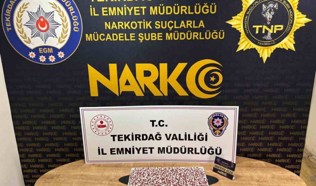 Tekirdağ’da polis ekiplerinin düzenlediği operasyonlarda yüklü miktarda uyuşturucu madde ele