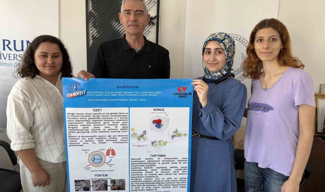 Biruni Üniversitesi Eczacılık Fakültesi öğrencilerinden oluşan ekip, akciğer kanseri tedavisi