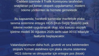 Bartın’ın Amasra ilçesinde Hızlı Geçiş Sistemi (HGS) park ödeme modeli