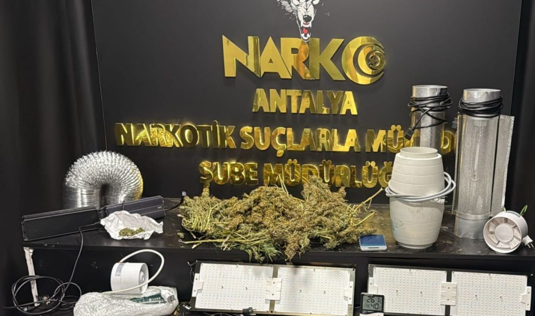 Antalya’da polisin narkotik suçlarla ilgili son 1 haftada gerçekleştirdiği çalışmalarda