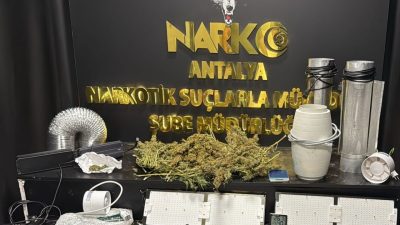 Antalya’da polisin narkotik suçlarla ilgili son 1 haftada gerçekleştirdiği çalışmalarda