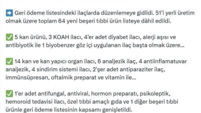 Sağlık Bakanı Kemal Memişoğlu, geri ödeme listesindeki ilaçlarda düzenlemeye gidildiğini