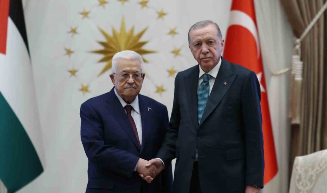 Cumhurbaşkanı Recep Tayyip Erdoğan, Filistin Devlet Başkanı Mahmud Abbas ile