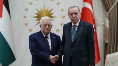 Cumhurbaşkanı Recep Tayyip Erdoğan, Filistin Devlet Başkanı Mahmud Abbas ile