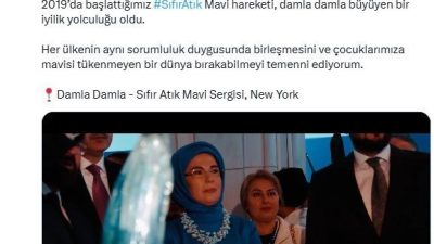 Cumhurbaşkanı Recep Tayyip Erdoğan’ın eşi, Birleşmiş Milletler (BM) Sıfır Atık