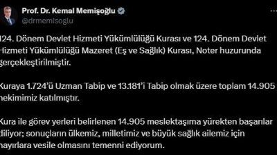 Sağlık Bakanı Kemal Memişoğlu, 124. Dönem Devlet Hizmeti Yükümlülüğü Kurası