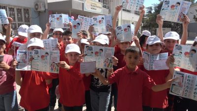 Kilis’te Halk Sağlığı Haftası kapsamında Selahattin İyigün İlkokulu’nda düzenlenen “Sağlıklı