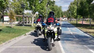 Kırıkkale’de 112 motosiklet ambulans ekipleri, kritik noktalarda hazır bekleyerek acil