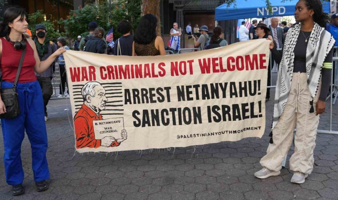 ABD’nin New York şehrinde binlerce Filistin destekçisi, İsrail Başbakanı Binyamin