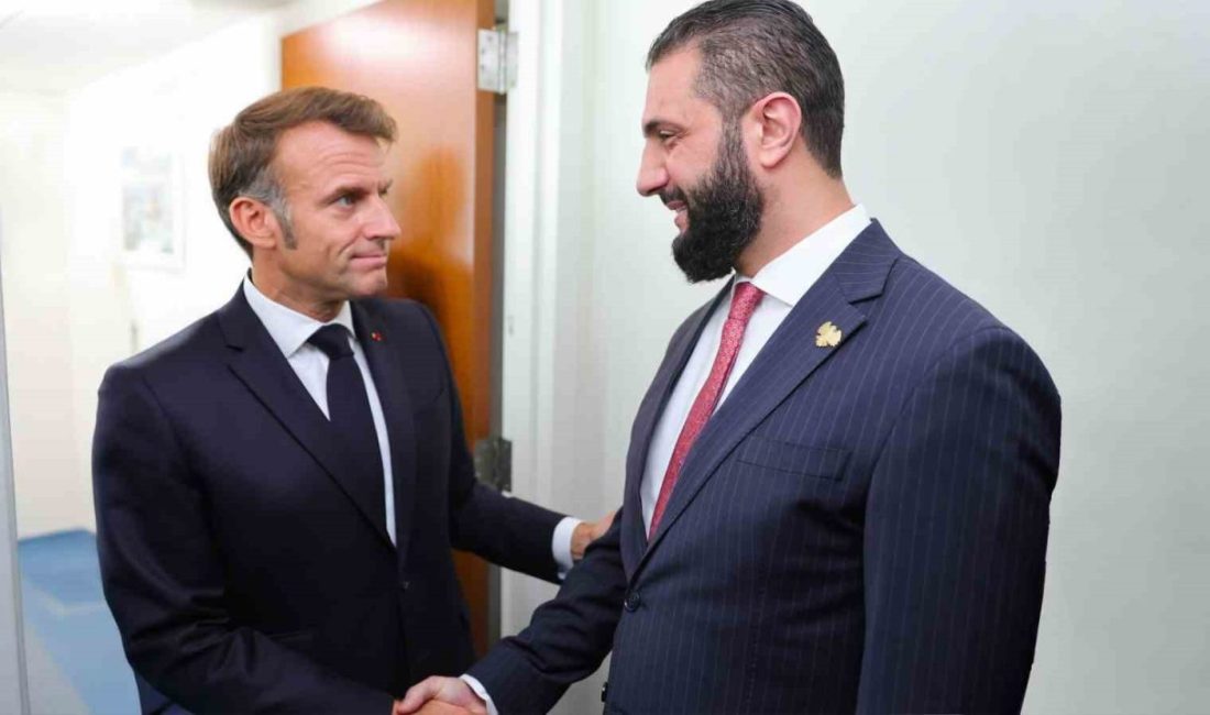 Suriye Devlet Başkanı Ahmed eş-Şara, ABD’de Fransa Cumhurbaşkanı Emmanuel Macron