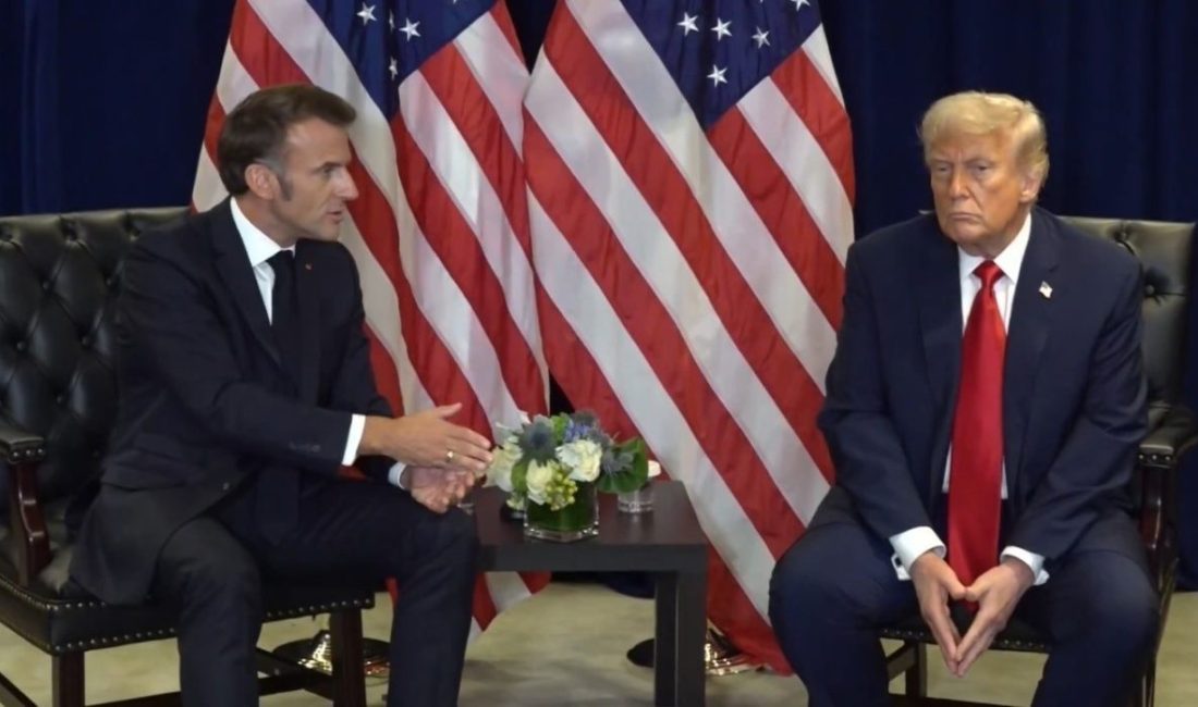 Fransa Cumhurbaşkanı Emmanuel Macron ile ABD Başkanı Donald Trump, BM’de