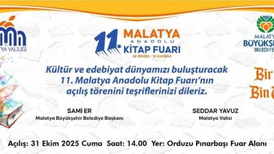 Bu yıl 11.’si düzenlenen Malatya Anadolu Kitap ve Kültür Fuarı