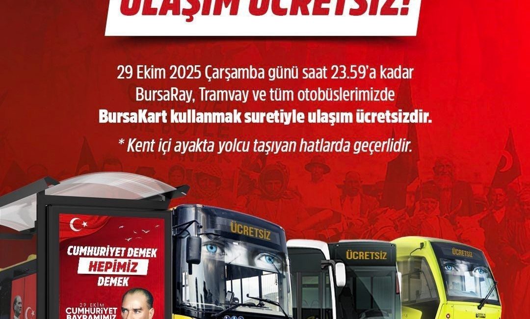 Bursa Büyükşehir Belediyesi, özgürlüğün, bağımsızlığın ve Cumhuriyetin ilanının 102. yıl