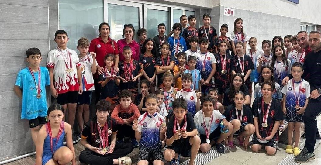 Cumhuriyet’in 102’nci yılı kutlamaları kapsamında Erzincan’da 40 sporcunun katılımıyla yüzme