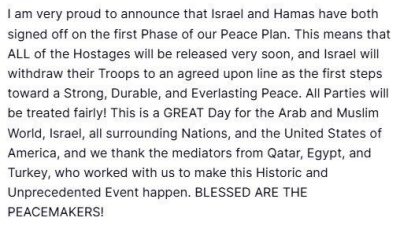 ABD Başkanı Donald Trump, Gazze Şeridi’nde kalıcı barış sağlanmasını öngören