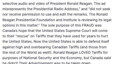 ABD Başkanı Donald Trump, Kanada’nın eski ABD Başkanı Ronald Reagan’ın