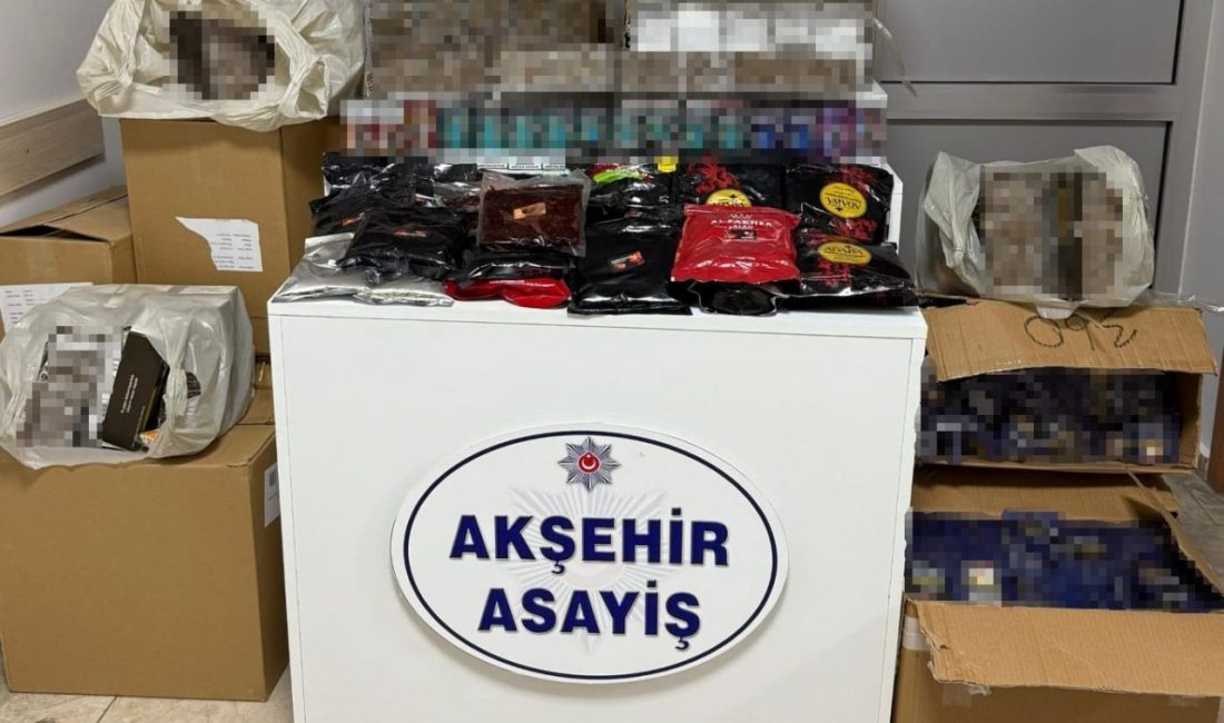 Akşehir’de gümrük kaçağı sigara operasyonu Konya’nın Akşehir İlçe Emniyet Müdürlüğü ekipleri piyasa değeri 300 bin