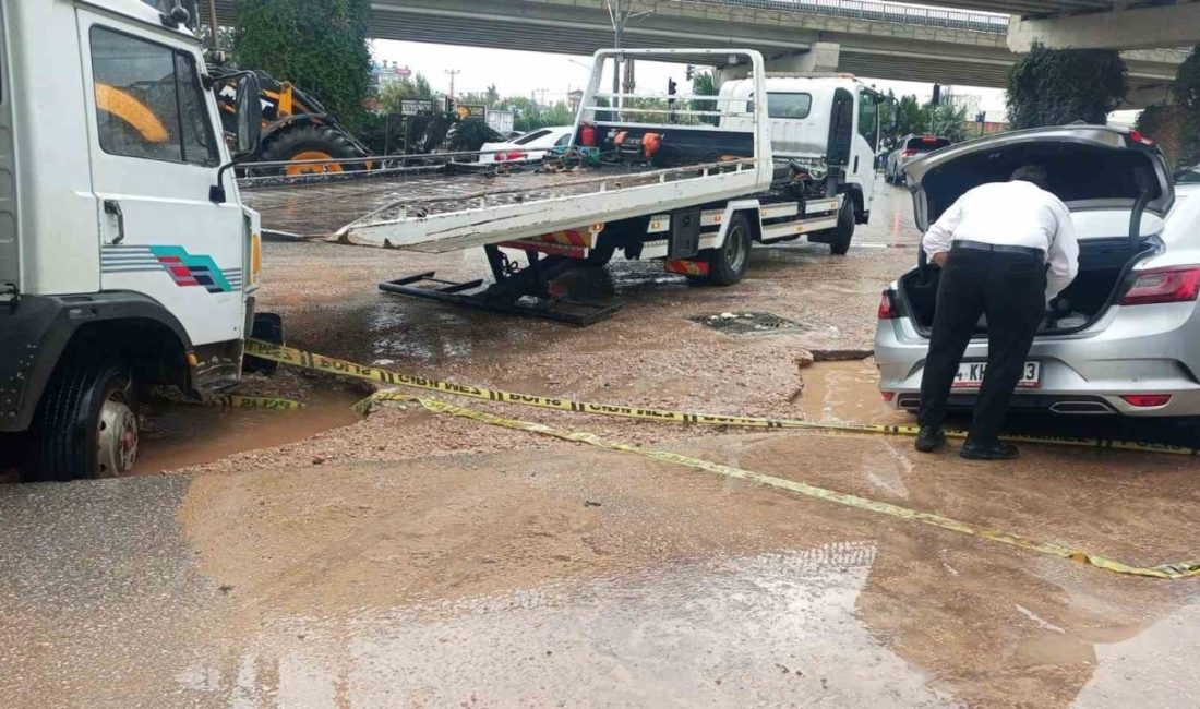 Antalya’nın Aksu ilçesinde yağmur nedeniyle alt yapı çalışmaları sonrası kapatılan