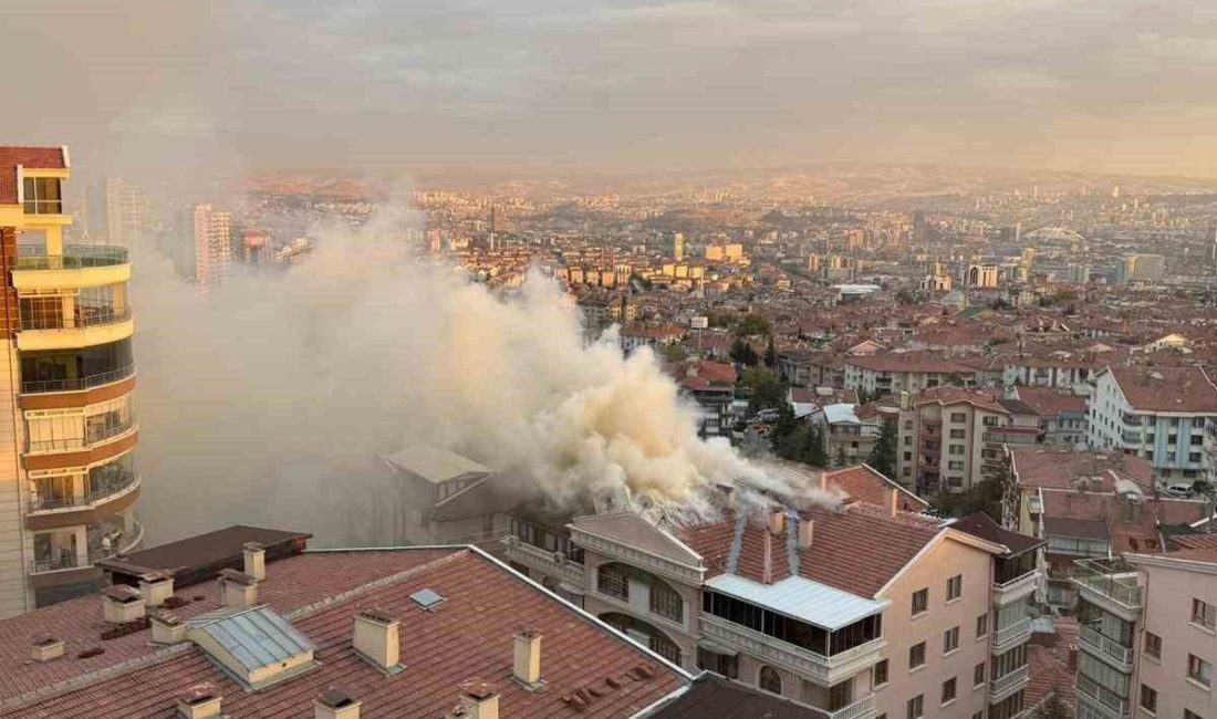Ankara’da çatı katı yangını Ankara’nın Keçiören ilçesinde 7 katlı bir binanın çatı katında çıkan